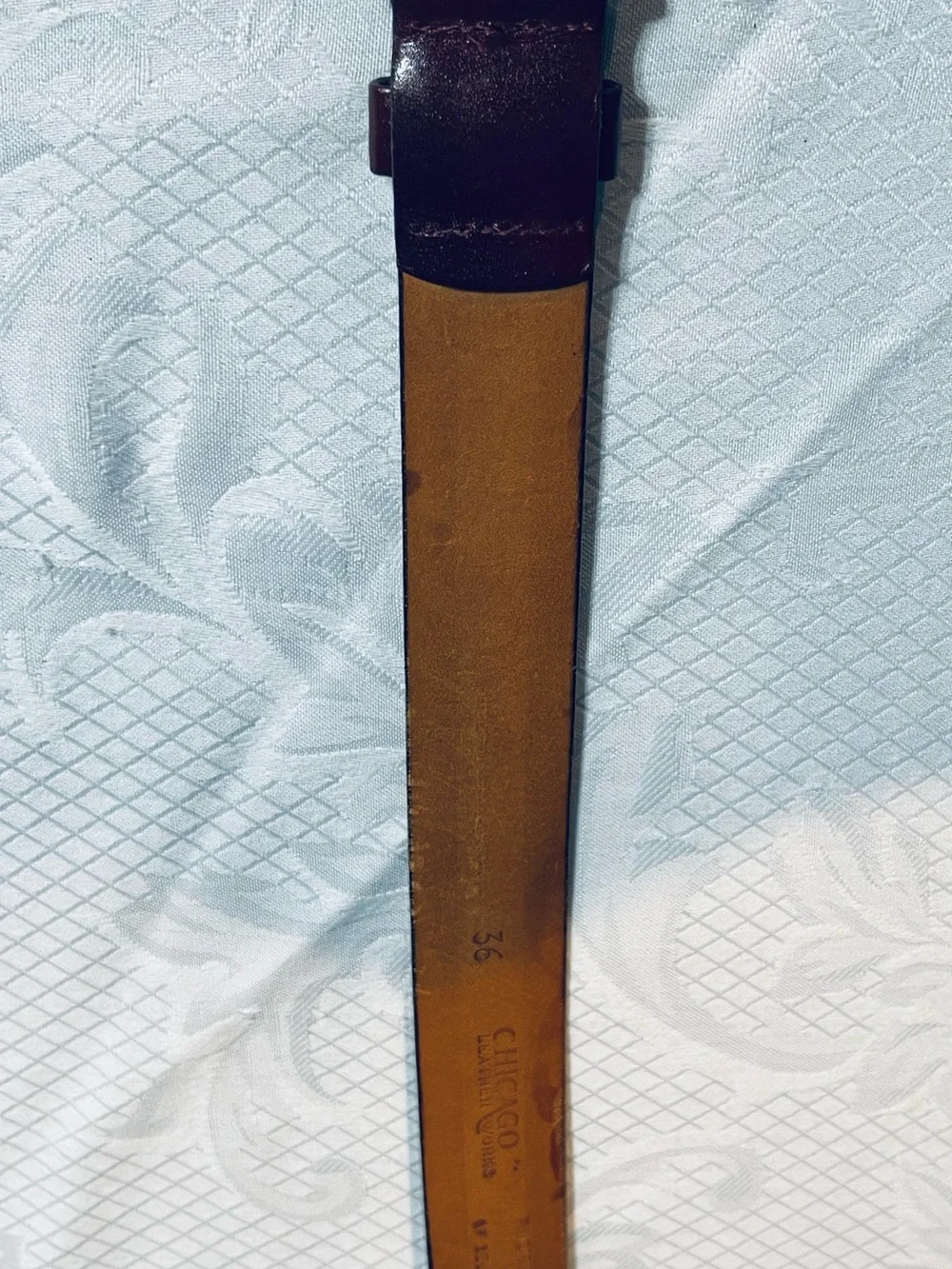 Chicago Leather Works, Men’s Size 36, Brown Cowhide Leather Belt, Made USA